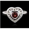 Image 1 : 14KT White Gold 0.50ct Garnet and Diamond Ring