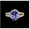 Image 1 : 2.22ct Tanzanite and Diamond Ring - 14KT White Gold