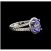 Image 2 : 2.22ct Tanzanite and Diamond Ring - 14KT White Gold