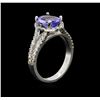 Image 3 : 2.22ct Tanzanite and Diamond Ring - 14KT White Gold