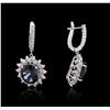 Image 2 : 14KT White Gold 11.56ctw Topaz and Diamond Earrings