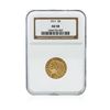 Image 1 : 1911 NGC AU58 $5 Indian Head Half Eagle Gold Coin