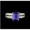 Image 1 : 14KT White Gold 2.57ct Tanzanite and Diamond Ring