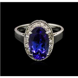 3.61ct Tanzanite and Diamond Ring - 14KT White Gold