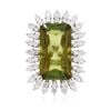 Image 1 : 14KT White Gold 13.90ct Tourmaline and Diamond Ring