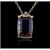 Image 4 : 14KT Yellow Gold 73.39ct Ametrine & Diamond Pendant with Chain