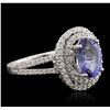 Image 2 : 14KT White Gold 2.56ct Tanzanite and Diamond Ring