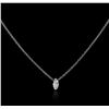 Image 2 : 14KT White Gold 0.22ct Diamond Solitaire Necklace