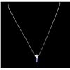 Image 1 : 14KT White Gold 0.92ct Tanzanite and Diamond Pendant With Chain