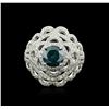 Image 1 : 14KT White Gold 1.90ctw Blue Diamond Ring