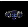 Image 1 : 3.22ct Tanzanite, Blue Sapphire and Diamond Ring - 14KT White Gold