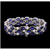 Image 2 : 14KT White Gold 33.48ctw Sapphire and Diamond Bracelet