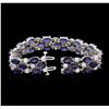 Image 3 : 14KT White Gold 33.48ctw Sapphire and Diamond Bracelet
