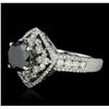 Image 2 : 14KT White Gold 5.25ctw Black Diamond Ring
