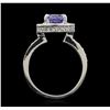 Image 3 : 14KT White Gold 1.61ct Tanzanite and Diamond Ring