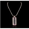 Image 1 : 14KT Rose Gold GIA Certified 162.70ct Kunzite and Diamond Pendant With Chain