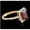 Image 2 : 14KT Yellow Gold 3.34ct Ruby and Diamond Ring