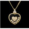 Image 2 : 18KT Yellow Gold 0.74ctw Diamond Pendant With Chain