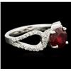 Image 2 : 14KT White Gold 2.05ct Ruby and Diamond Ring