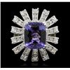 Image 1 : 14KT White Gold 4.46ct Tanzanite and Diamond Ring