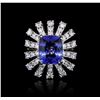 Image 2 : 14KT White Gold 4.46ct Tanzanite and Diamond Ring