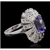 Image 3 : 14KT White Gold 4.46ct Tanzanite and Diamond Ring