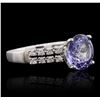 Image 3 : 18KT White Gold 3.99ct Tanzanite and Diamond Ring