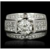 Image 1 : 18KT White Gold 3.70ctw Diamond Ring