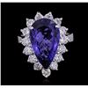 Image 1 : 14KT White Gold GIA Certified 7.53ct Tanzanite and Diamond Ring