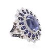 Image 2 : 18KT White Gold 13.89ctw Sapphire and Diamond Ring