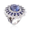 Image 3 : 18KT White Gold 13.89ctw Sapphire and Diamond Ring