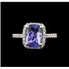 Image 1 : 2.81ct Tanzanite and Diamond Ring - 14KT White Gold