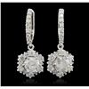 Image 1 : 14KT White Gold 4.92ctw Diamond Earrings