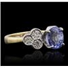 Image 2 : 14KT Yellow Gold 2.85ct Sapphire and Diamond Ring