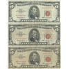 Image 1 : 1963 $5 Red Seal Bill Lot of 3