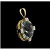 Image 2 : 14KT Yellow Gold 15.95ct Green Amethyst and Diamond Pendant