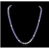 Image 1 : 14KT White Gold 27.84ctw Tanzanite and Diamond Necklace