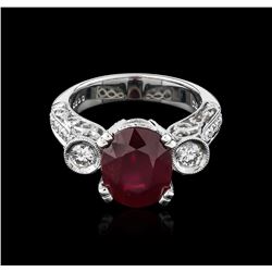 18KT White Gold 5.27ct Ruby and Diamond Ring