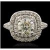 Image 1 : 14KT White Gold EGL Certified 2.45ctw Round Brilliant Cut Diamond Ring