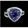 Image 1 : 14KT White Gold 5.22ct Tanzanite and Diamond Ring