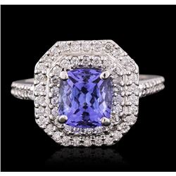 14KT White Gold 2.00ct Tanzanite and Diamond Ring