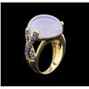 Image 3 : 14KT Yellow Gold 15.62ct Chalcedony and Blue Sapphire Ring