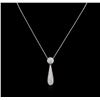 Image 1 : 1.52ctw Diamond Pendant With Chain - 18KT White Gold