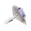 Image 2 : 14KT White Gold 4.29ct Tanzanite and Diamond Ring