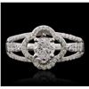 Image 1 : 14KT White Gold 0.97ctw Diamond Ring