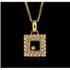 Image 1 : 18KT Yellow Gold 0.16ctw Diamond Pendant With Chain