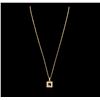 Image 2 : 18KT Yellow Gold 0.16ctw Diamond Pendant With Chain