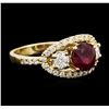 Image 2 : 14KT Yellow Gold 1.78ct Ruby and Diamond Ring