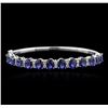 Image 1 : 14KT White Gold 11.45ctw Sapphire and Diamond Bracelet