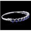 Image 2 : 14KT White Gold 11.45ctw Sapphire and Diamond Bracelet